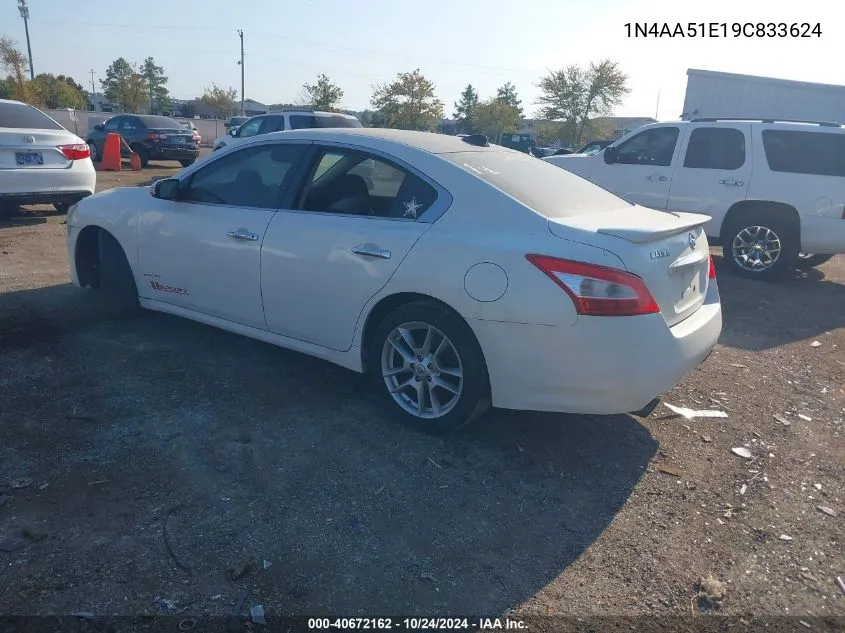 2009 Nissan Maxima 3.5 Sv VIN: 1N4AA51E19C833624 Lot: 40672162