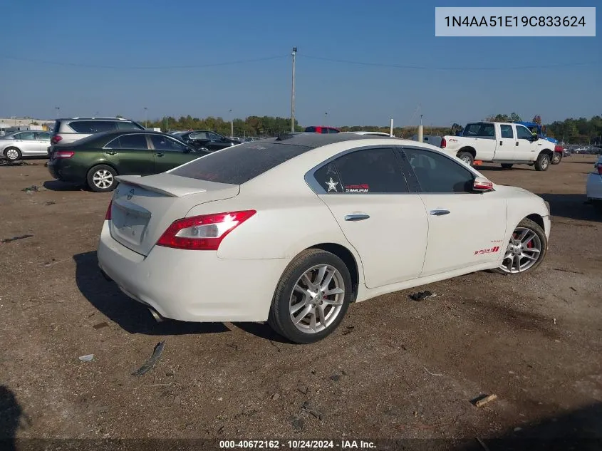 2009 Nissan Maxima 3.5 Sv VIN: 1N4AA51E19C833624 Lot: 40672162