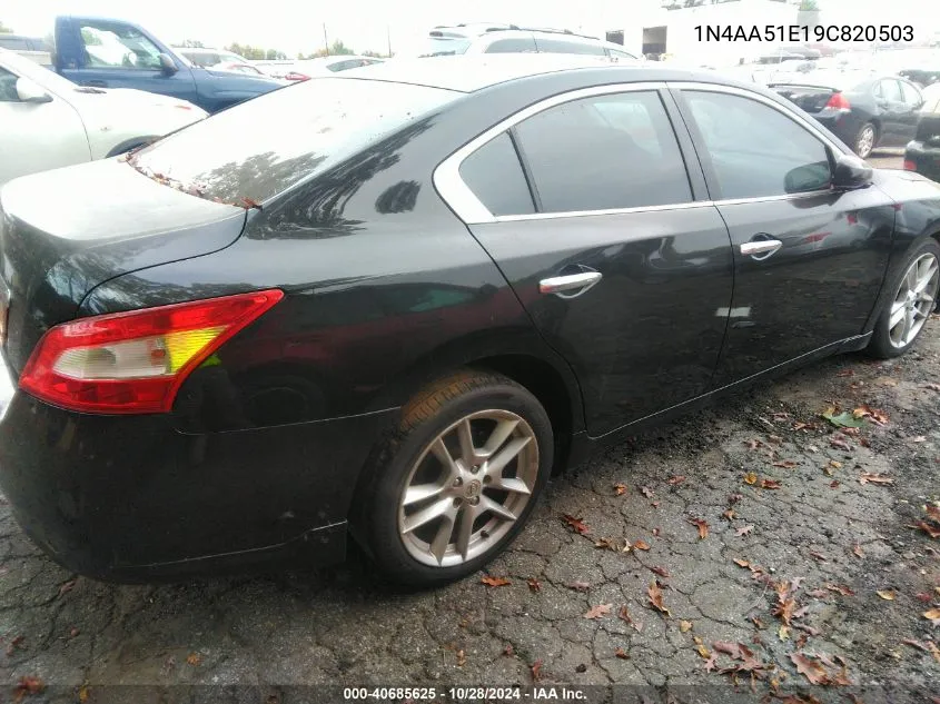 2009 Nissan Maxima 3.5 S VIN: 1N4AA51E19C820503 Lot: 40685625