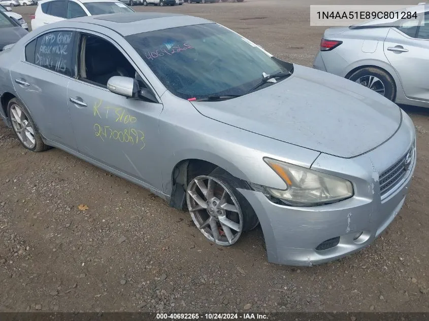 2009 Nissan Maxima 3.5 Sv VIN: 1N4AA51E89C801284 Lot: 40692265