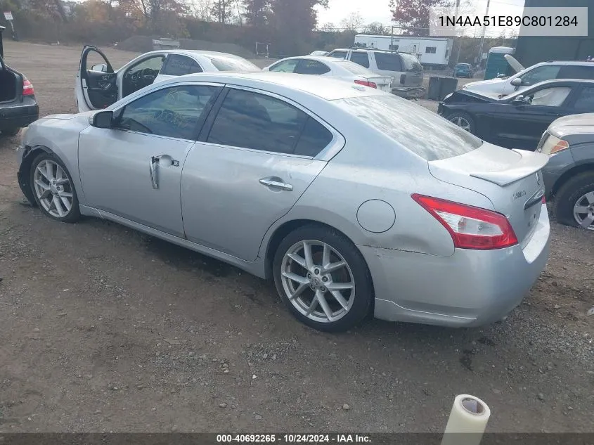 2009 Nissan Maxima 3.5 Sv VIN: 1N4AA51E89C801284 Lot: 40692265