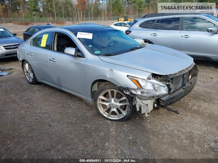 2009 Nissan Maxima 3.5 Sv VIN: 1N4AA51EX9C848686 Lot: 40694931