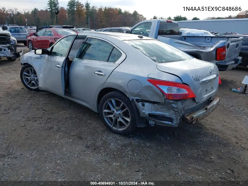 2009 Nissan Maxima 3.5 Sv VIN: 1N4AA51EX9C848686 Lot: 40694931