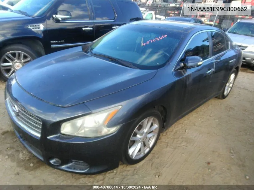 2009 Nissan Maxima 3.5 Sv VIN: 1N4AA51E99C800662 Lot: 40708614