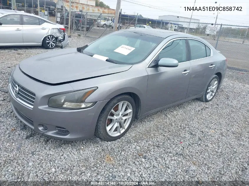 2009 Nissan Maxima 3.5 S VIN: 1N4AA51E09C858742 Lot: 40714340