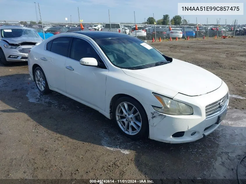 2009 Nissan Maxima 3.5 Sv VIN: 1N4AA51E99C857475 Lot: 40743614