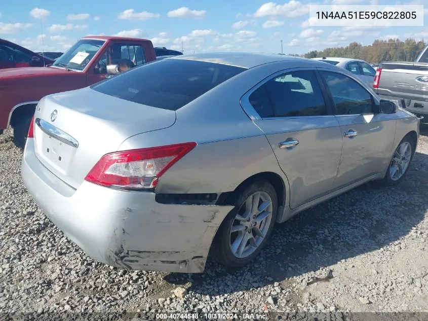 2009 Nissan Maxima 3.5 S VIN: 1N4AA51E59C822805 Lot: 40744548