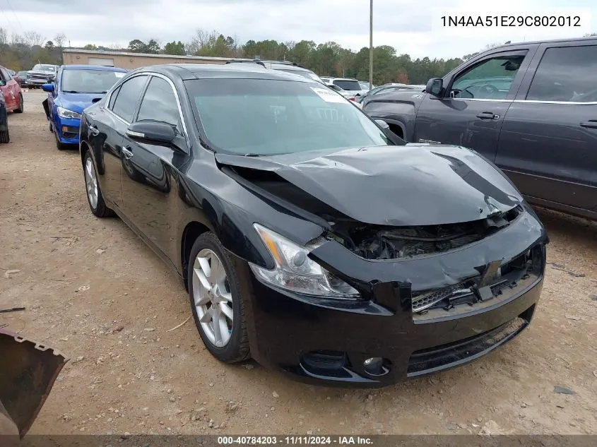 2009 Nissan Maxima 3.5 Sv VIN: 1N4AA51E29C802012 Lot: 40784203