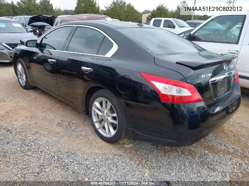 2009 Nissan Maxima 3.5 Sv VIN: 1N4AA51E29C802012 Lot: 40784203