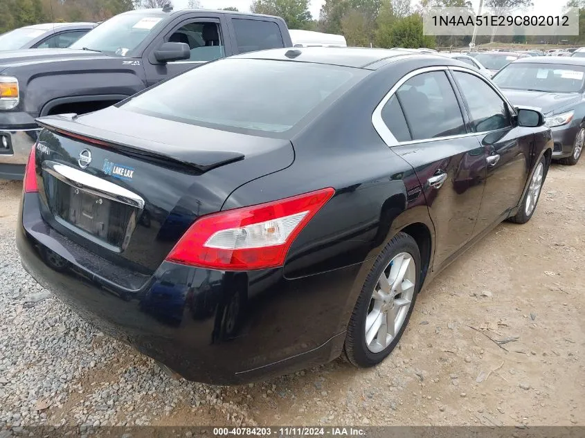 2009 Nissan Maxima 3.5 Sv VIN: 1N4AA51E29C802012 Lot: 40784203