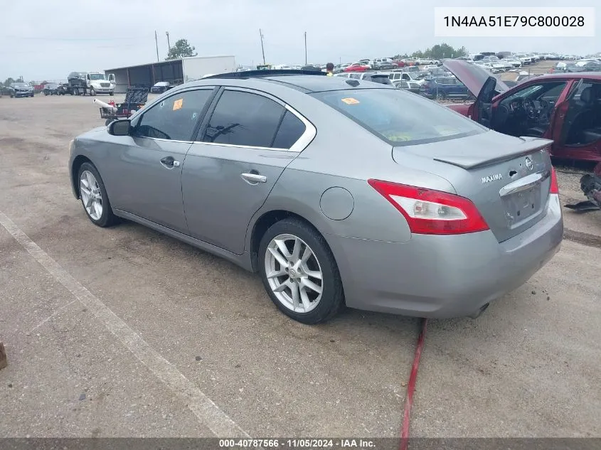 2009 Nissan Maxima 3.5 Sv VIN: 1N4AA51E79C800028 Lot: 40787566