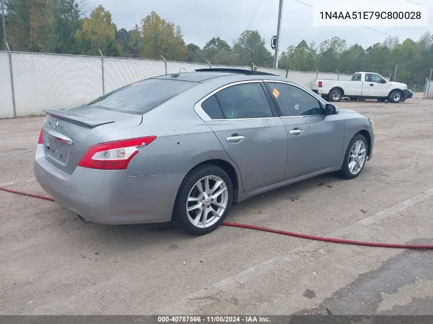 2009 Nissan Maxima 3.5 Sv VIN: 1N4AA51E79C800028 Lot: 40787566