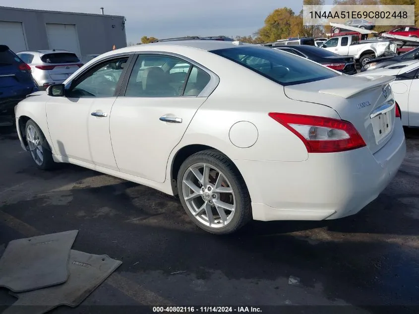 2009 Nissan Maxima 3.5 Sv VIN: 1N4AA51E69C802448 Lot: 40802116