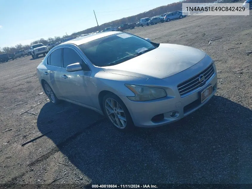 2009 Nissan Maxima 3.5 Sv VIN: 1N4AA51E49C842429 Lot: 40818684