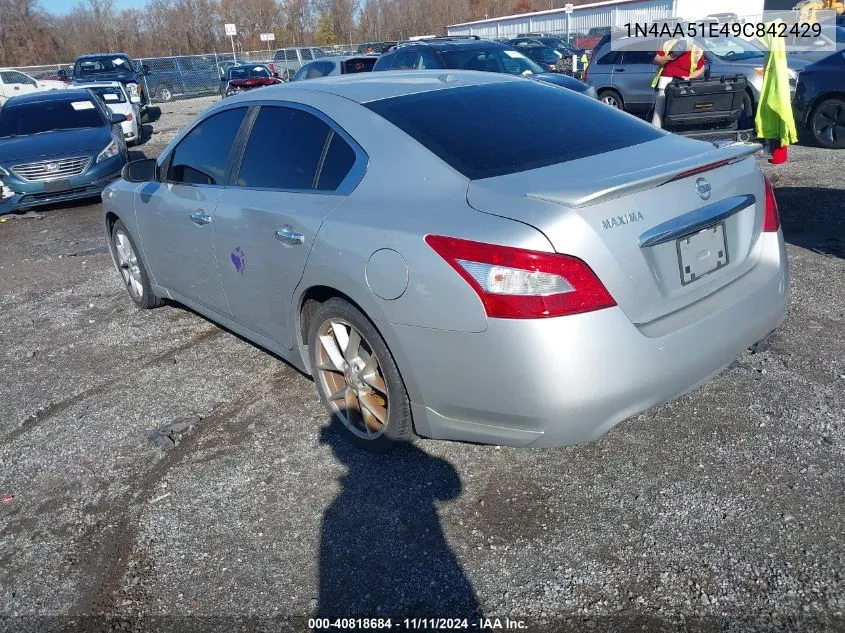 2009 Nissan Maxima 3.5 Sv VIN: 1N4AA51E49C842429 Lot: 40818684