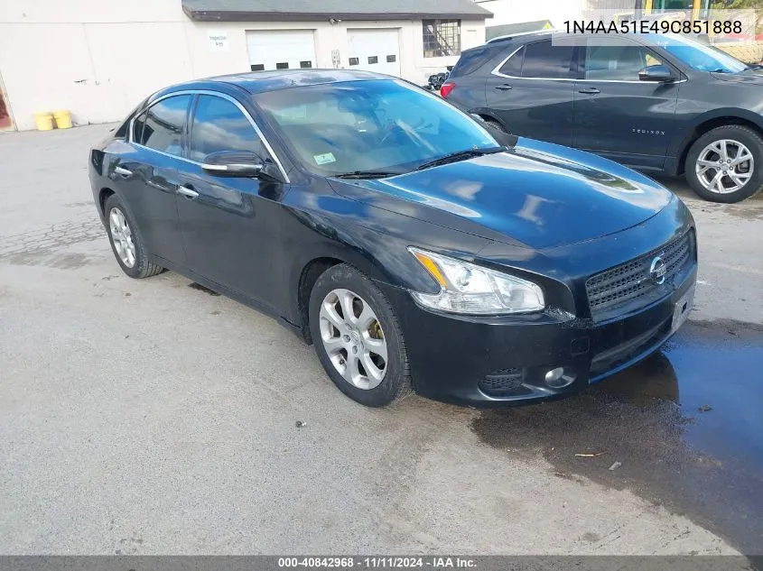 2009 Nissan Maxima 3.5 Sv VIN: 1N4AA51E49C851888 Lot: 40842968