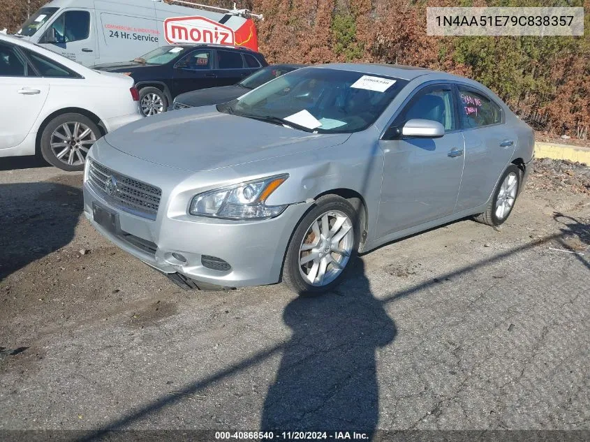 2009 Nissan Maxima 3.5 S VIN: 1N4AA51E79C838357 Lot: 40868540