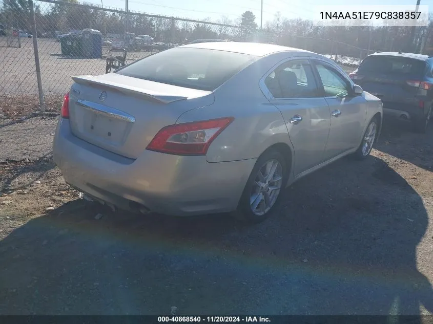 2009 Nissan Maxima 3.5 S VIN: 1N4AA51E79C838357 Lot: 40868540