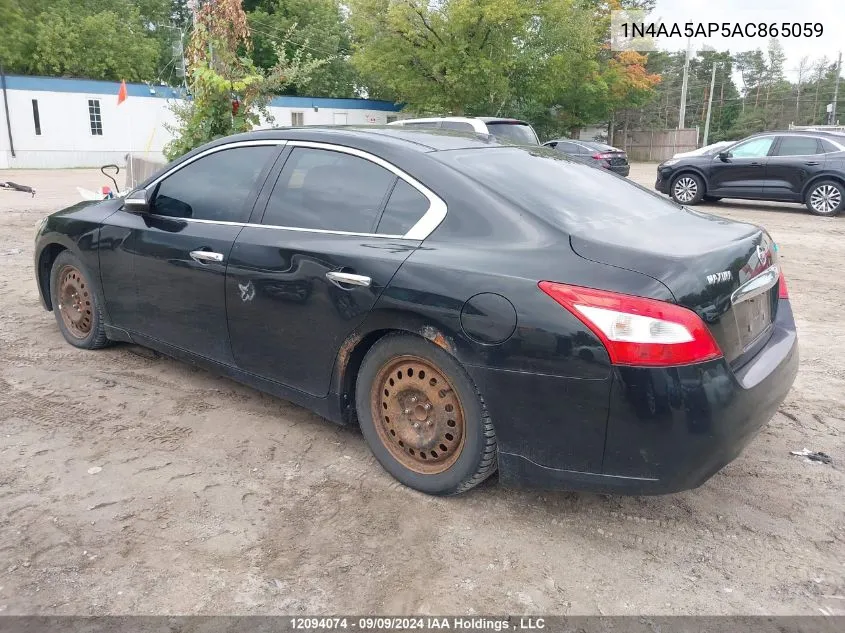 2010 Nissan Maxima S/Sv VIN: 1N4AA5AP5AC865059 Lot: 12094074