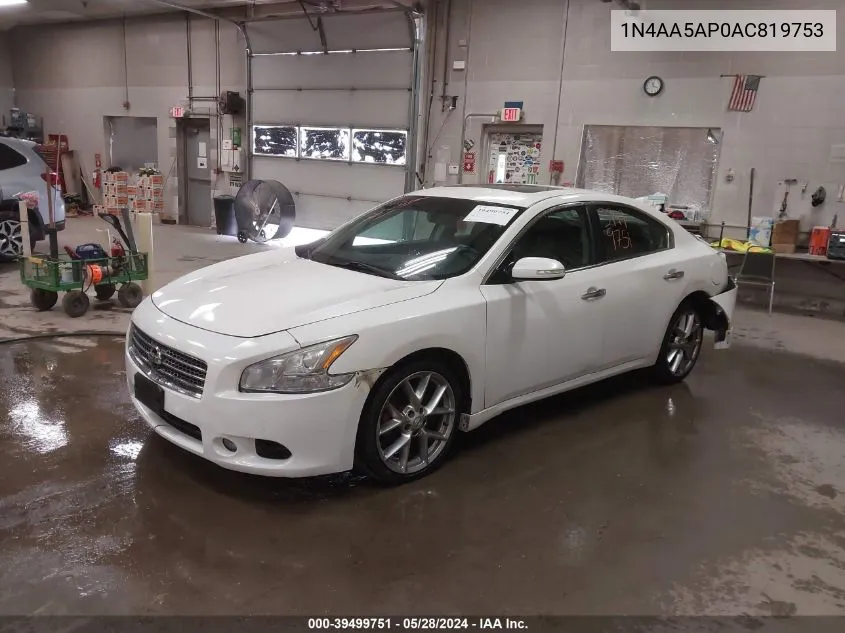 2010 Nissan Maxima 3.5 Sv VIN: 1N4AA5AP0AC819753 Lot: 39499751