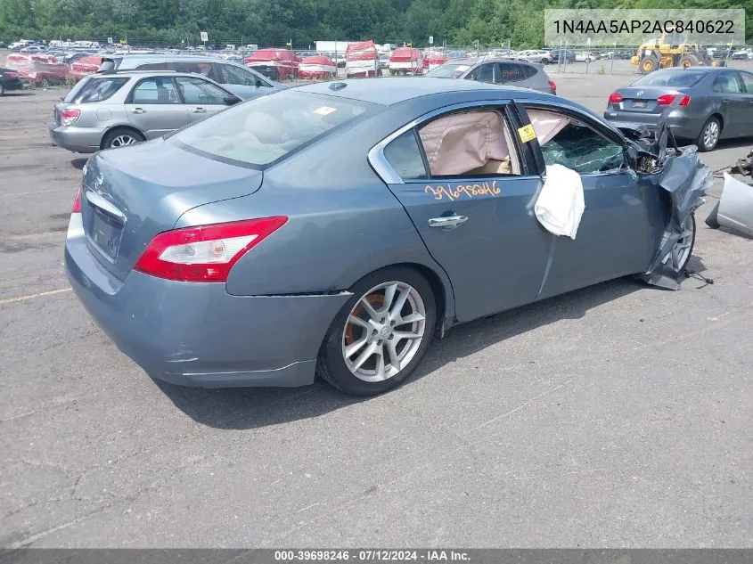 2010 Nissan Maxima 3.5 Sv VIN: 1N4AA5AP2AC840622 Lot: 39698246