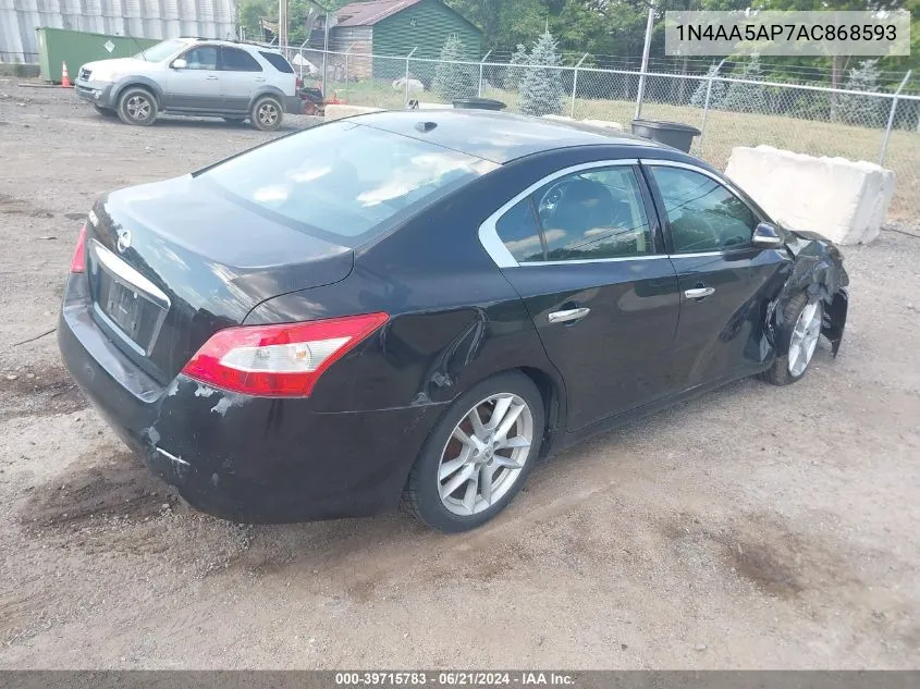 2010 Nissan Maxima 3.5 Sv VIN: 1N4AA5AP7AC868593 Lot: 39715783