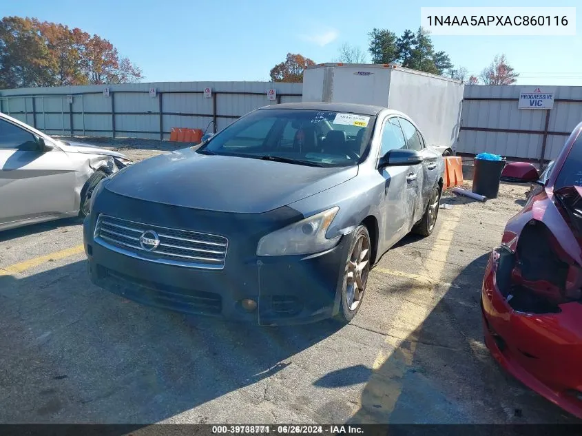 2010 Nissan Maxima 3.5 Sv VIN: 1N4AA5APXAC860116 Lot: 39738771