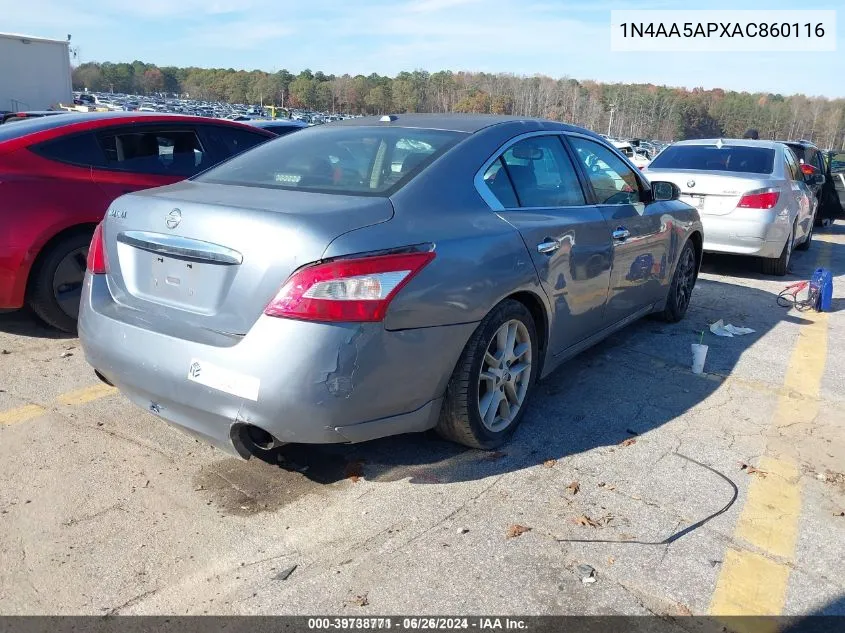 1N4AA5APXAC860116 2010 Nissan Maxima 3.5 Sv