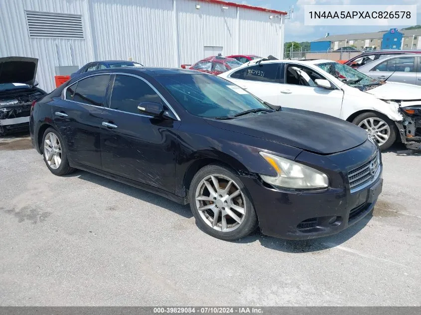 2010 Nissan Maxima 3.5 Sv VIN: 1N4AA5APXAC826578 Lot: 39829084