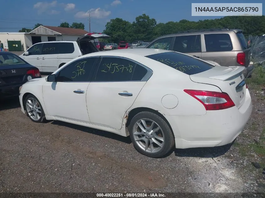 2010 Nissan Maxima 3.5 Sv VIN: 1N4AA5AP5AC865790 Lot: 40022251