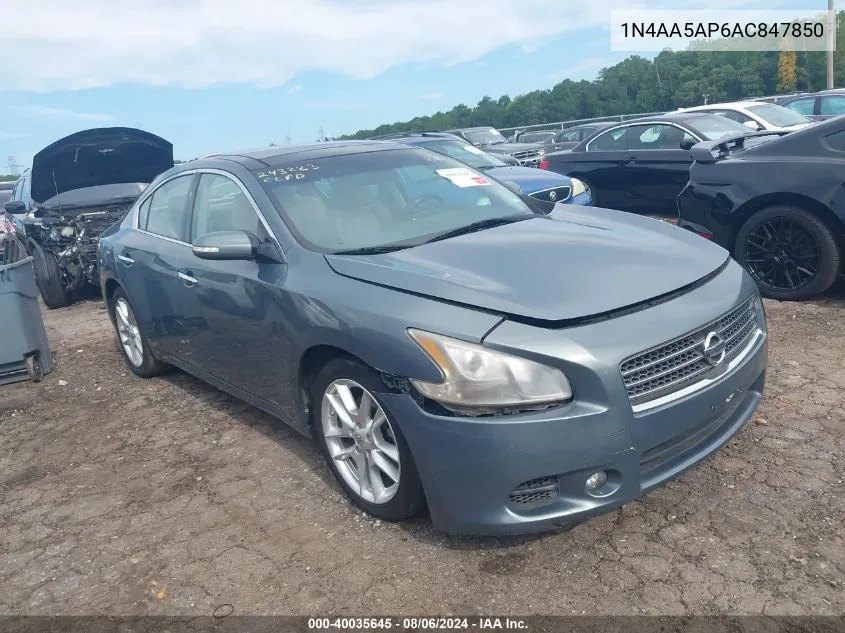 2010 Nissan Maxima 3.5 Sv VIN: 1N4AA5AP6AC847850 Lot: 40035645