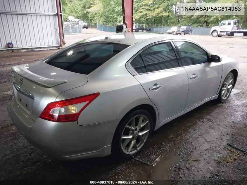 2010 Nissan Maxima 3.5 Sv VIN: 1N4AA5AP5AC814953 Lot: 40037018