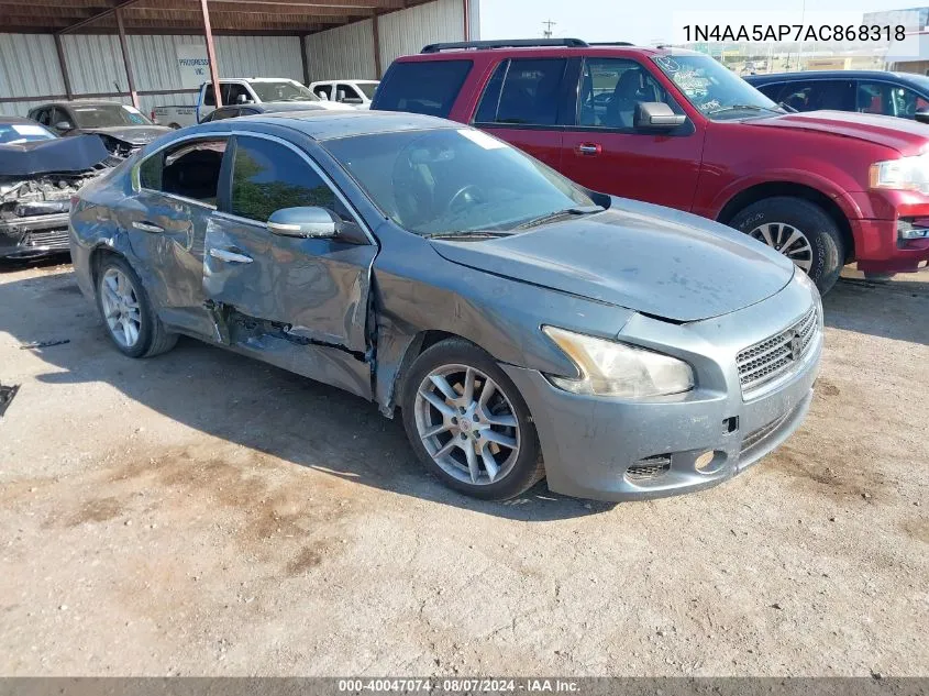 2010 Nissan Maxima 3.5 Sv VIN: 1N4AA5AP7AC868318 Lot: 40047074