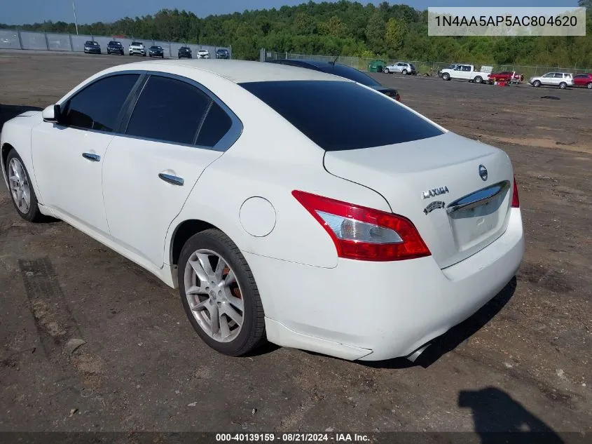 2010 Nissan Maxima 3.5 S VIN: 1N4AA5AP5AC804620 Lot: 40139159