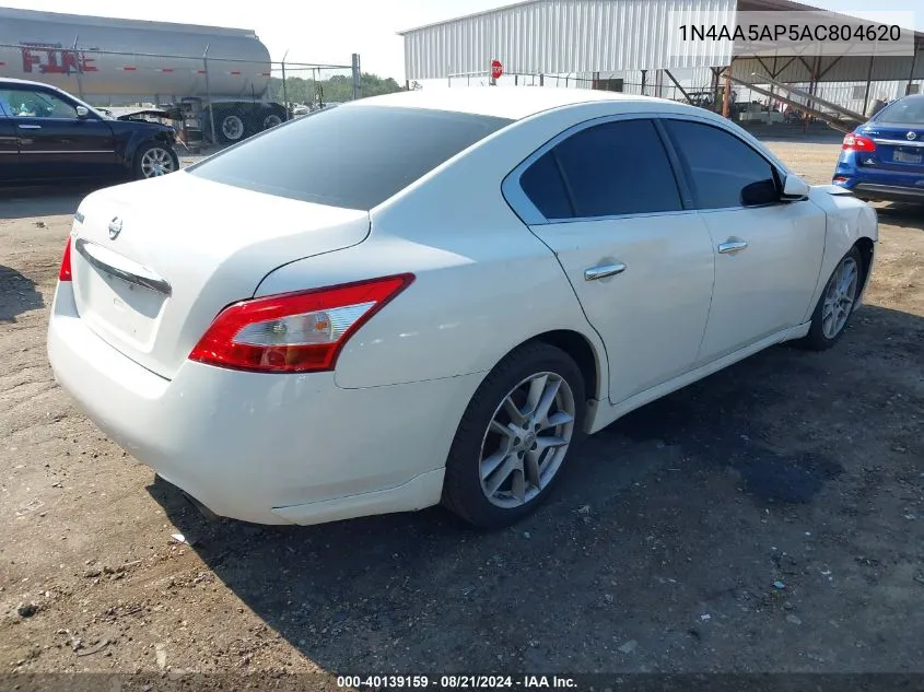 2010 Nissan Maxima 3.5 S VIN: 1N4AA5AP5AC804620 Lot: 40139159