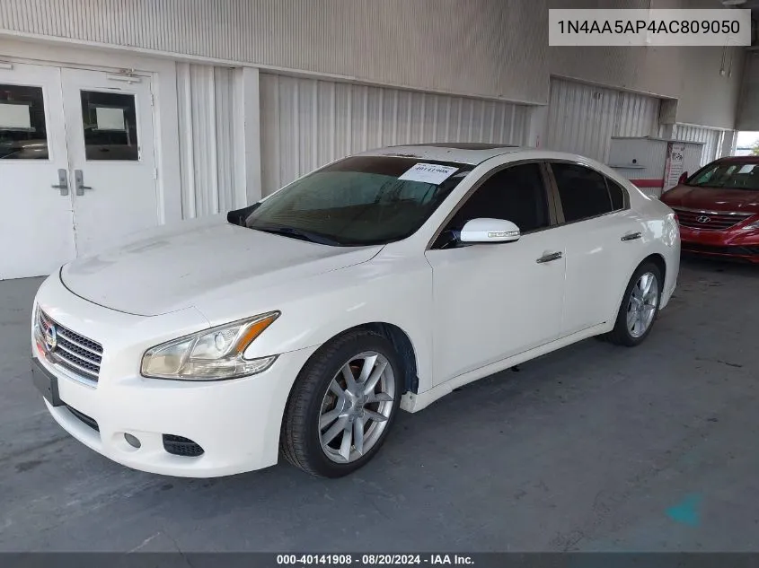 2010 Nissan Maxima S/Sv VIN: 1N4AA5AP4AC809050 Lot: 40141908