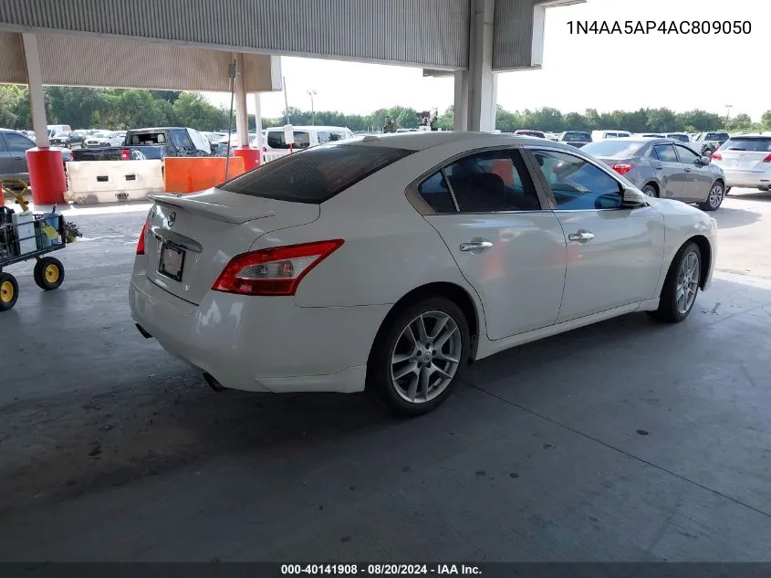 2010 Nissan Maxima S/Sv VIN: 1N4AA5AP4AC809050 Lot: 40141908