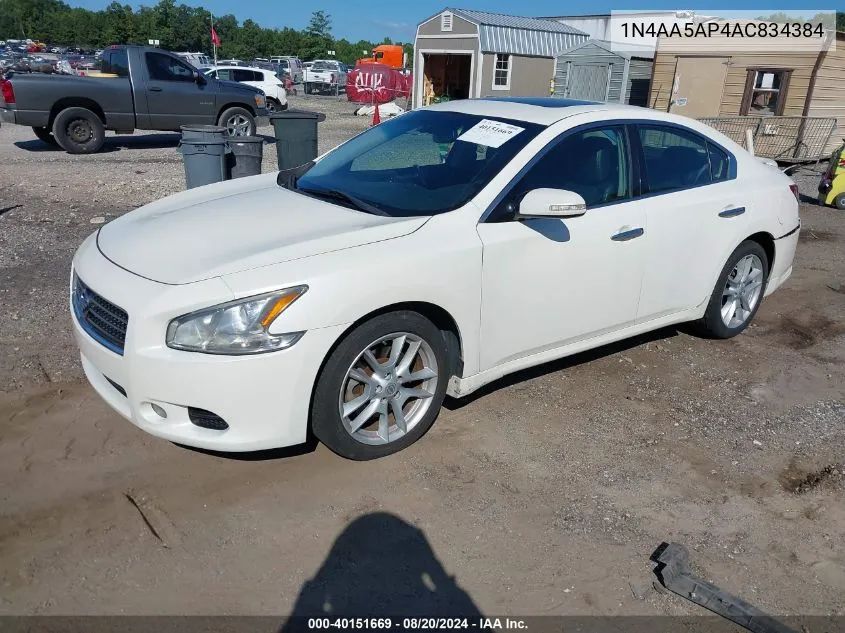 2010 Nissan Maxima 3.5 Sv VIN: 1N4AA5AP4AC834384 Lot: 40151669