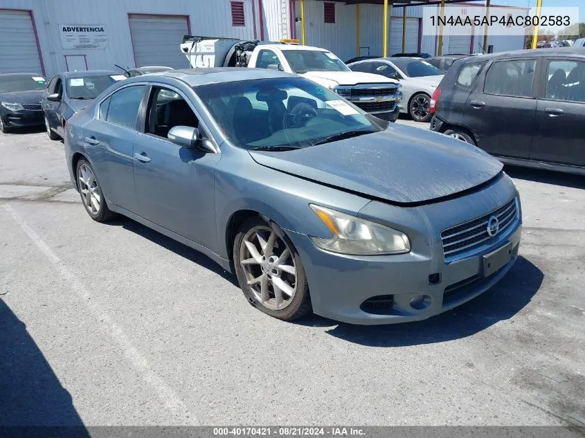 2010 Nissan Maxima 3.5 Sv VIN: 1N4AA5AP4AC802583 Lot: 40170421