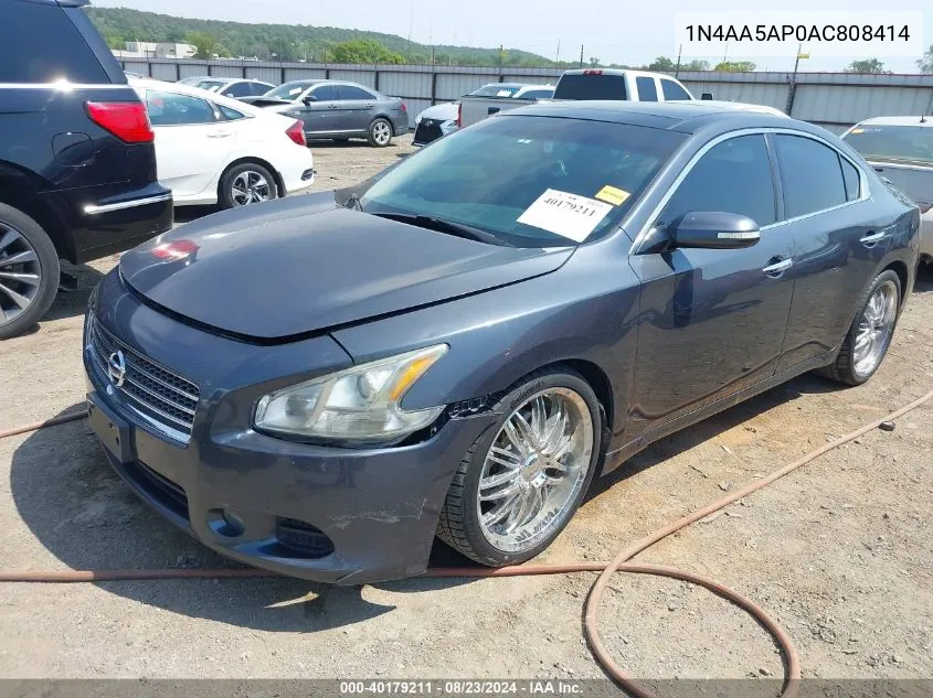 2010 Nissan Maxima 3.5 Sv VIN: 1N4AA5AP0AC808414 Lot: 40179211