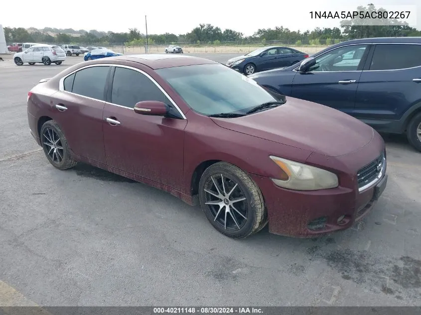 2010 Nissan Maxima 3.5 Sv VIN: 1N4AA5AP5AC802267 Lot: 40211148