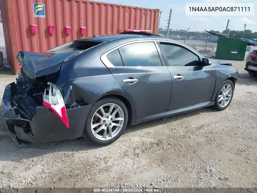 2010 Nissan Maxima 3.5 Sv VIN: 1N4AA5AP0AC871111 Lot: 40234149