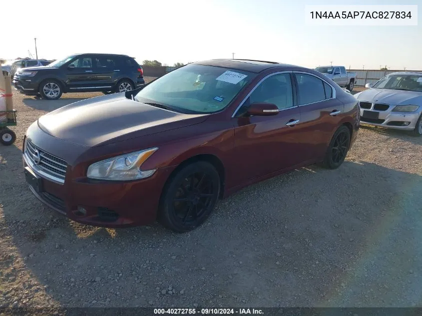 2010 Nissan Maxima 3.5 Sv VIN: 1N4AA5AP7AC827834 Lot: 40272755