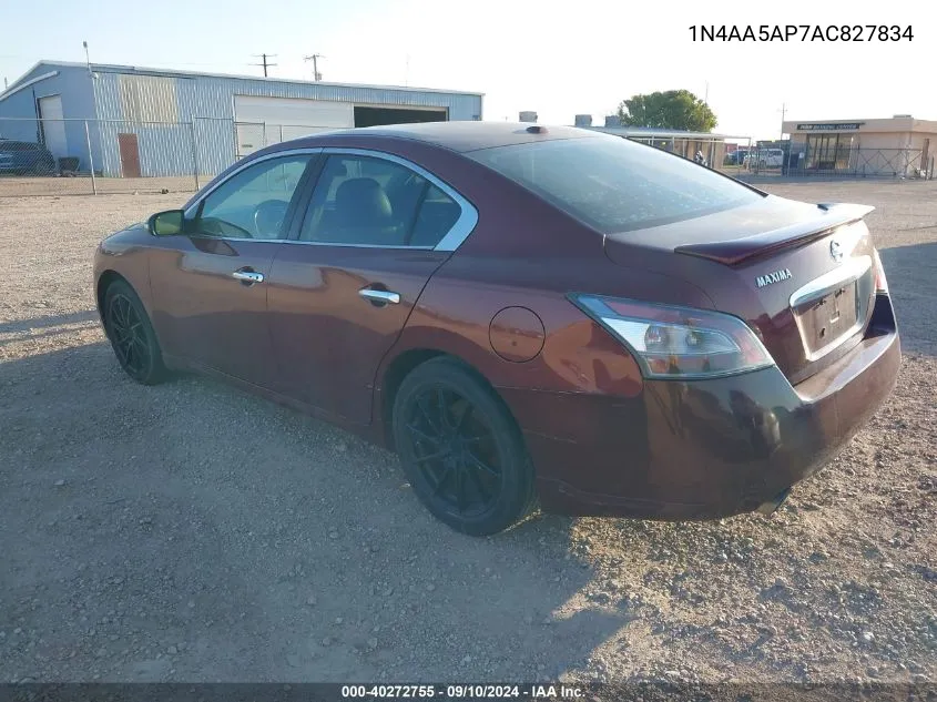 2010 Nissan Maxima 3.5 Sv VIN: 1N4AA5AP7AC827834 Lot: 40272755