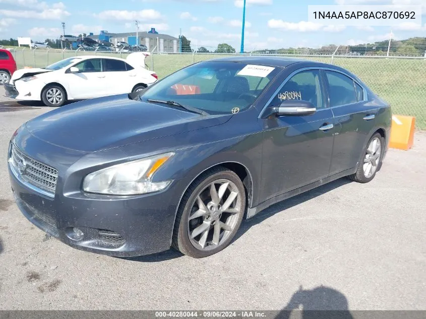 2010 Nissan Maxima 3.5 Sv VIN: 1N4AA5AP8AC870692 Lot: 40280044