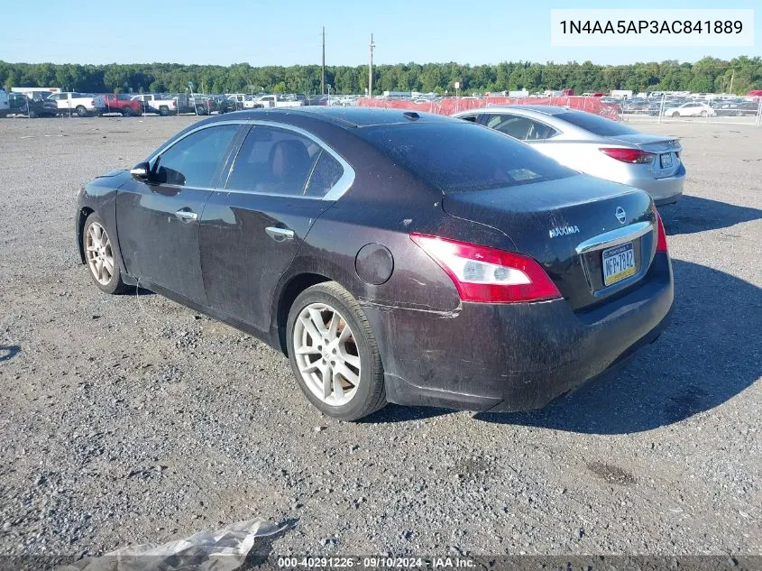 2010 Nissan Maxima 3.5 Sv VIN: 1N4AA5AP3AC841889 Lot: 40291226