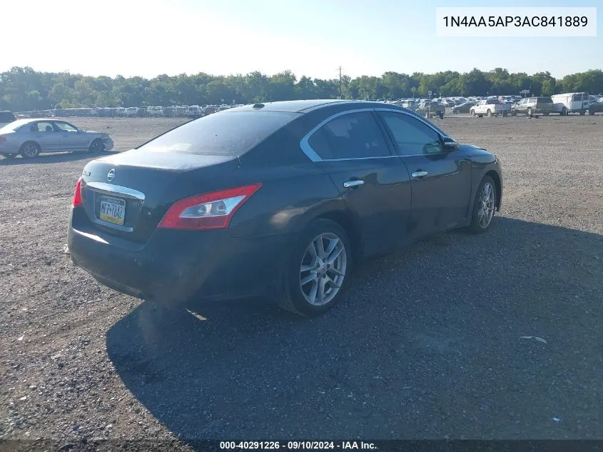 2010 Nissan Maxima 3.5 Sv VIN: 1N4AA5AP3AC841889 Lot: 40291226