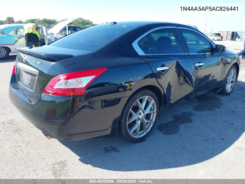 2010 Nissan Maxima 3.5 Sv VIN: 1N4AA5AP5AC826441 Lot: 40292894