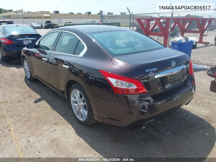 2010 Nissan Maxima 3.5 S VIN: 1N4AA5AP0AC806517 Lot: 40306791