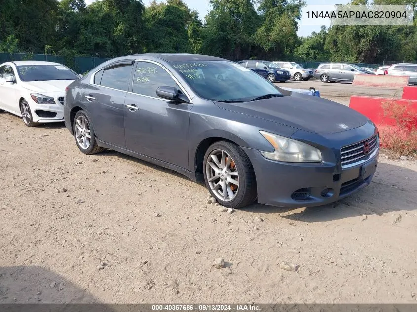 2010 Nissan Maxima 3.5 S VIN: 1N4AA5AP0AC820904 Lot: 40357686